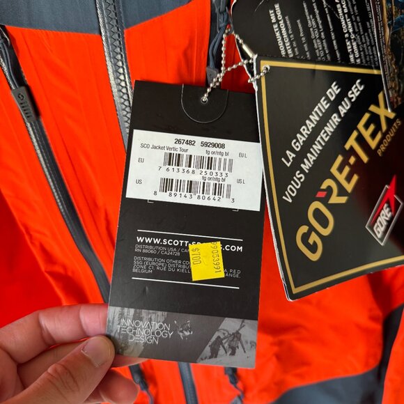 Scott Ski Jacket Vertic Tour Orange/BL Men GORE-TEX® 3L Touring Mountain - Picture 3 of 5